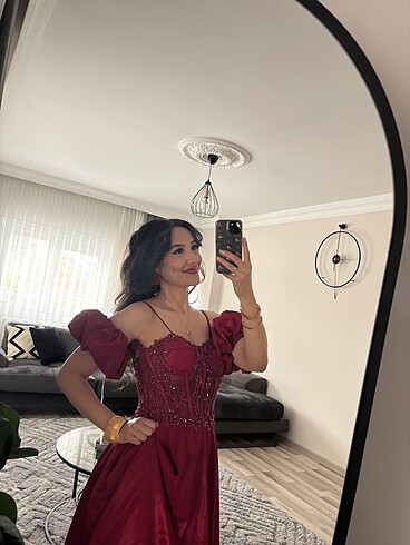 Diğer Bordo gece elbisesi