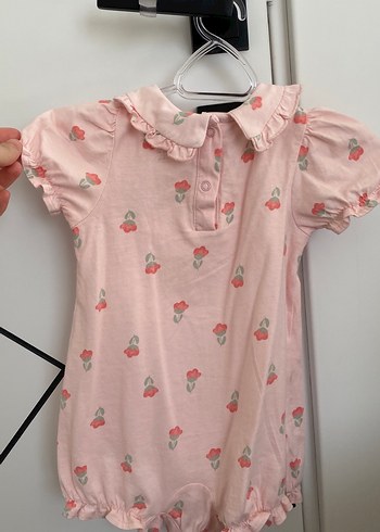 Pembe Çiçek Desenli Fırfırlı Bebek Tulum - Görsel 4