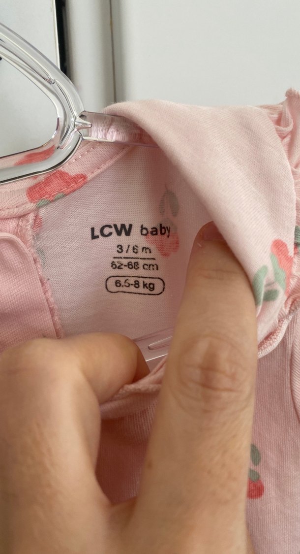 Pembe Çiçek Desenli Fırfırlı Bebek Tulum - Görsel 3