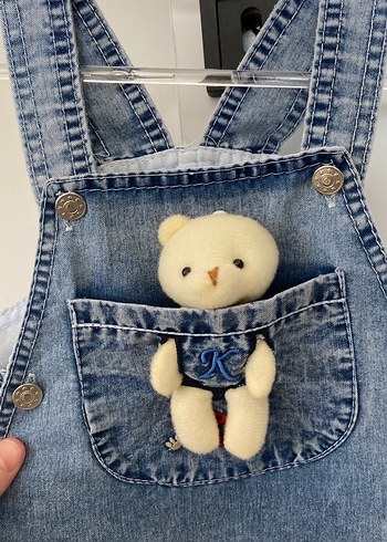 Mavi Denim Unisex Bebek Askılı Tulum - Görsel 2
