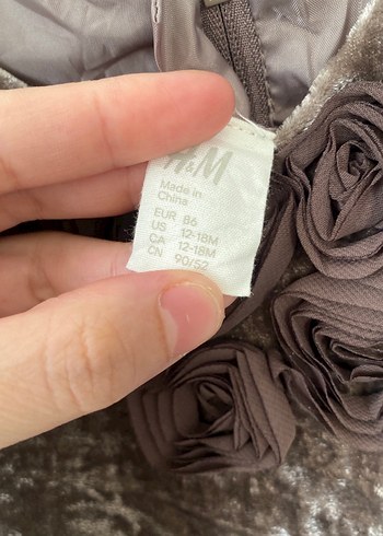 Kız Çocuk Kahverengi Nakışlı Kadife Elbise - Görsel 4