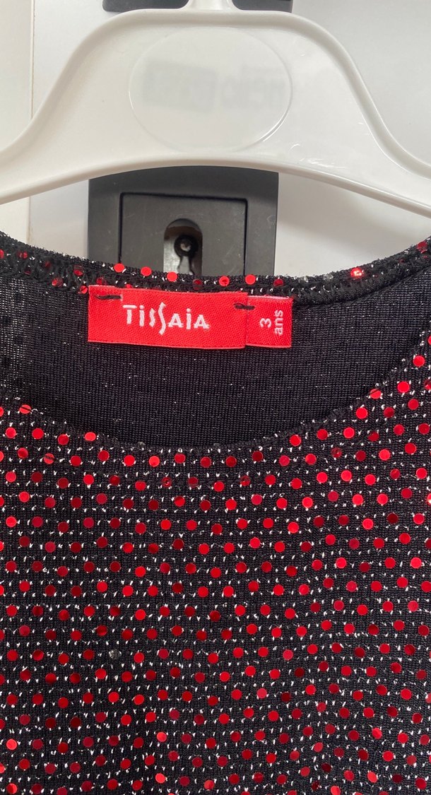 Kız Çocuk Kırmızı Payetli Kolsuz Elbise - Görsel 2