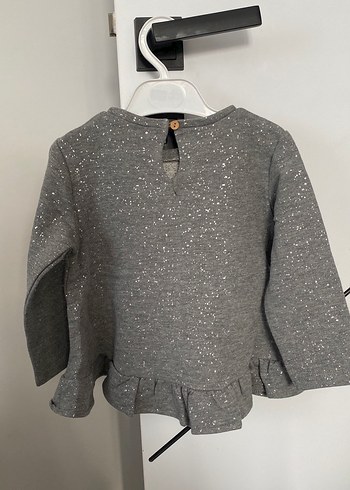 Kız Çocuk Gri Parlak Sweatshirt - Görsel 3