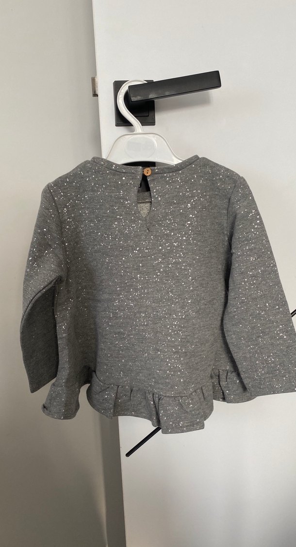 Kız Çocuk Gri Parlak Sweatshirt - Görsel 3