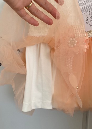 Kız Çocuk Kısa Kollu Dantel Detaylı Elbise - Görsel 3