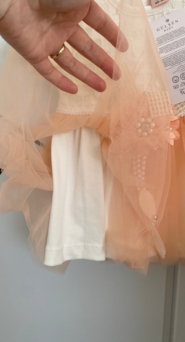 Kız Çocuk Kısa Kollu Dantel Detaylı Elbise - Görsel 3