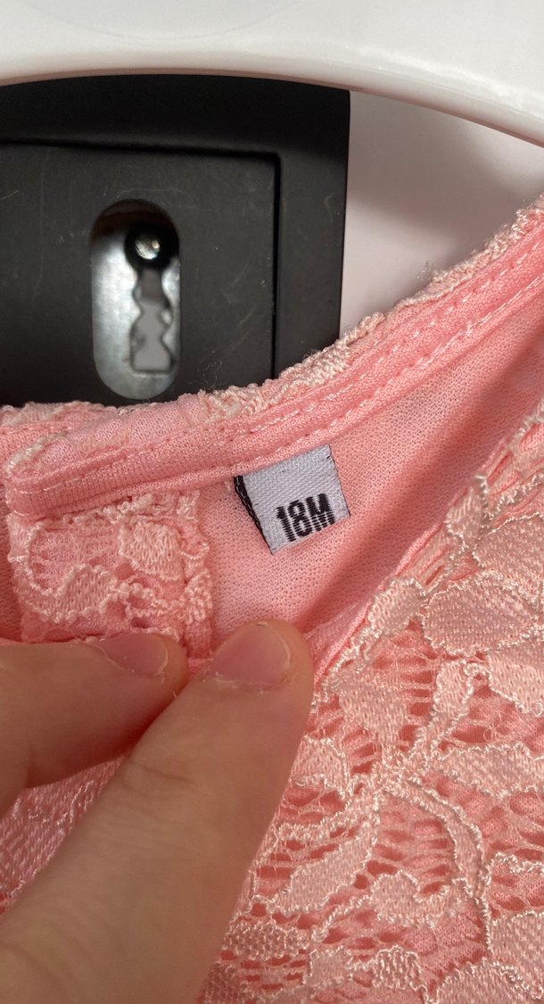 Kısa Kollu Pembe Kız Çocuk Dantelli Elbise - Görsel 3