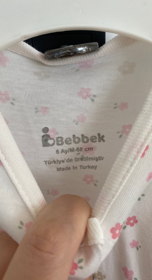 Düğmeli Bebek Kız Tulum Pastel Beyaz - Görsel 3
