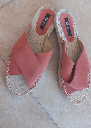 Pembe Süet Dolgu Topuklu Kadın Terlik - Görsel 5