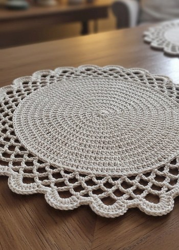 Bej Örgü Dantel Amerikan Servisi - Görsel 2