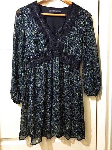 Zara Zara cicek desenli mini elbise