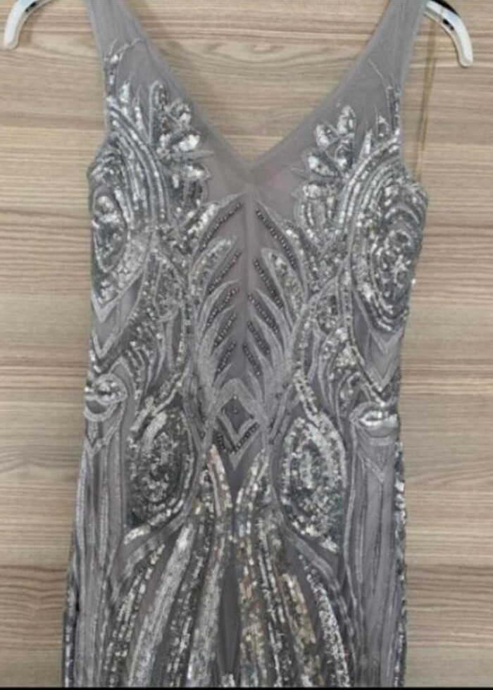 Gri abiye elbise - Görsel 2