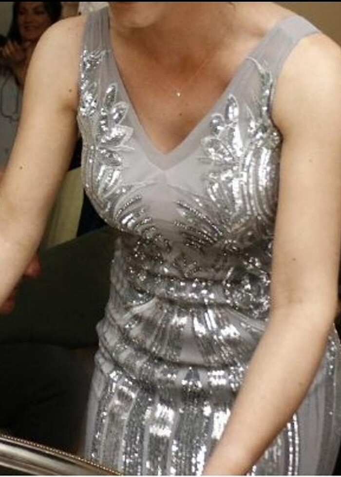 Gri abiye elbise - Görsel 4