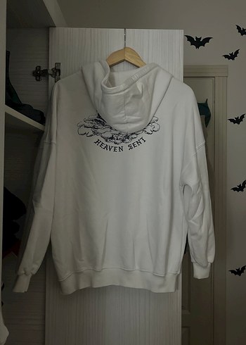 Addax Beyaz Kapüşonlu Fermuarlı Sweatshirt