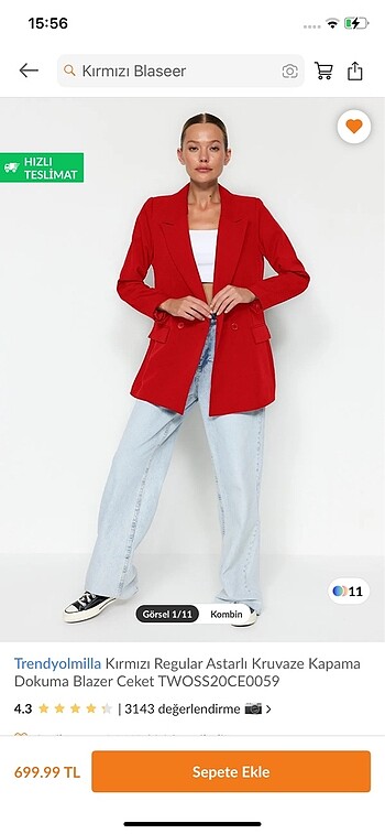 Trendyol & Milla Kırmızı blazer