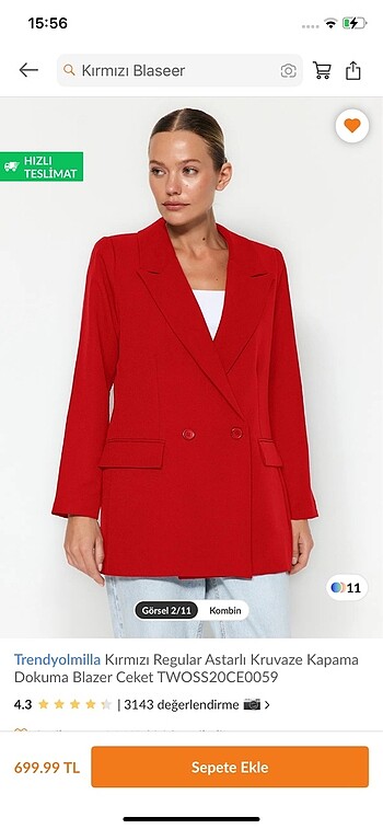 Kırmızı blazer