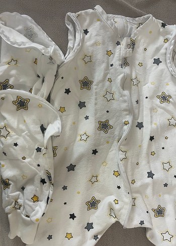 Didababy pazen 2 kat Erkek Bebek Fermuarlı Beyaz Uyku Tulumu - Görsel 2