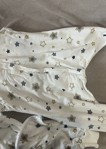 Didababy pazen 2 kat Erkek Bebek Fermuarlı Beyaz Uyku Tulumu - Görsel 3