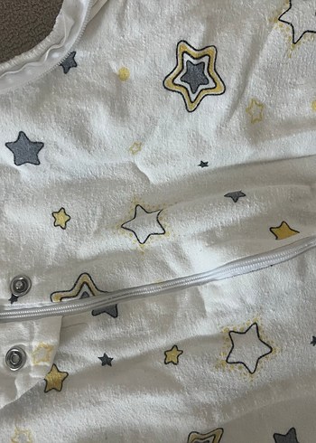 Didababy pazen 2 kat Erkek Bebek Fermuarlı Beyaz Uyku Tulumu - Görsel 4