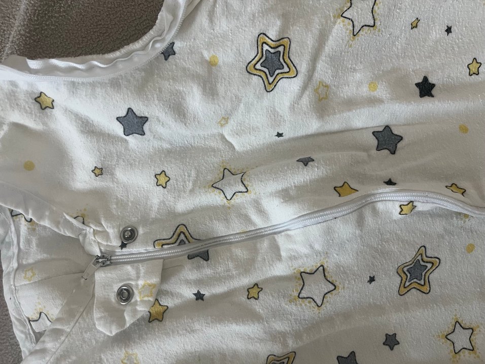 Didababy pazen 2 kat Erkek Bebek Fermuarlı Beyaz Uyku Tulumu - Görsel 4