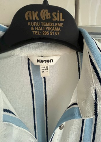 Düğmeli Çizgili Midi Kadın Gömlek tunik - Görsel 2