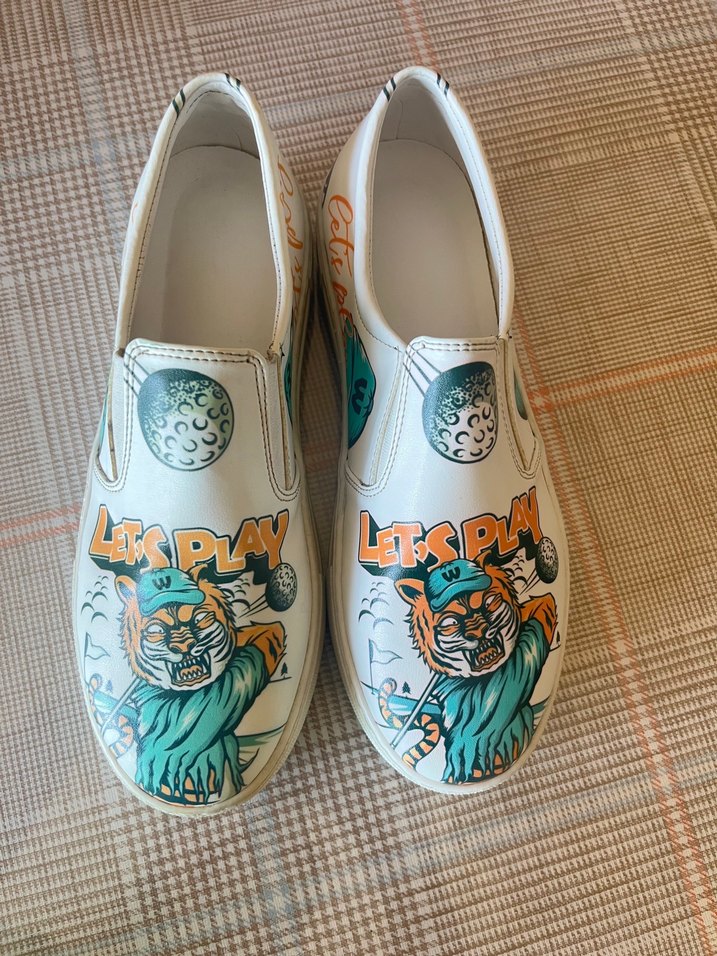 Beyaz Baskılı Kadın Platform Spor Ayakkabı4 cm topuk ayakkabı - Görsel 2