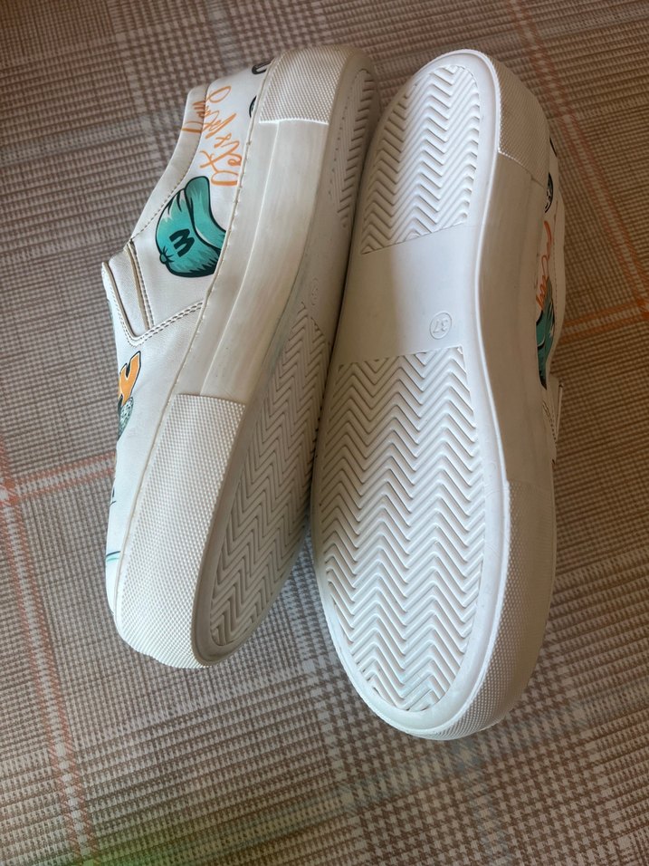 Beyaz Baskılı Kadın Platform Spor Ayakkabı4 cm topuk ayakkabı - Görsel 4