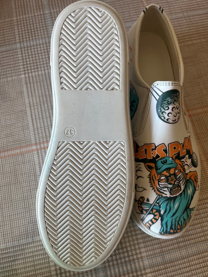 Beyaz Baskılı Kadın Platform Spor Ayakkabı4 cm topuk ayakkabı - Görsel 3