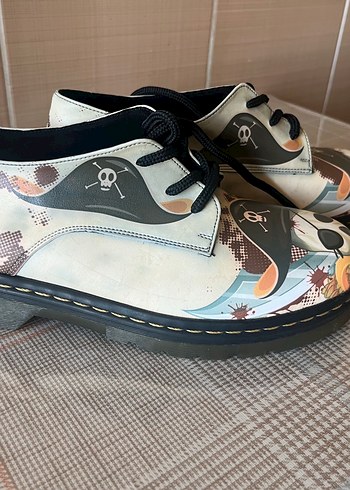 38 Beden 4cm topuk Kahverengi Baskılı Grunge Punk bayan ayakkabı