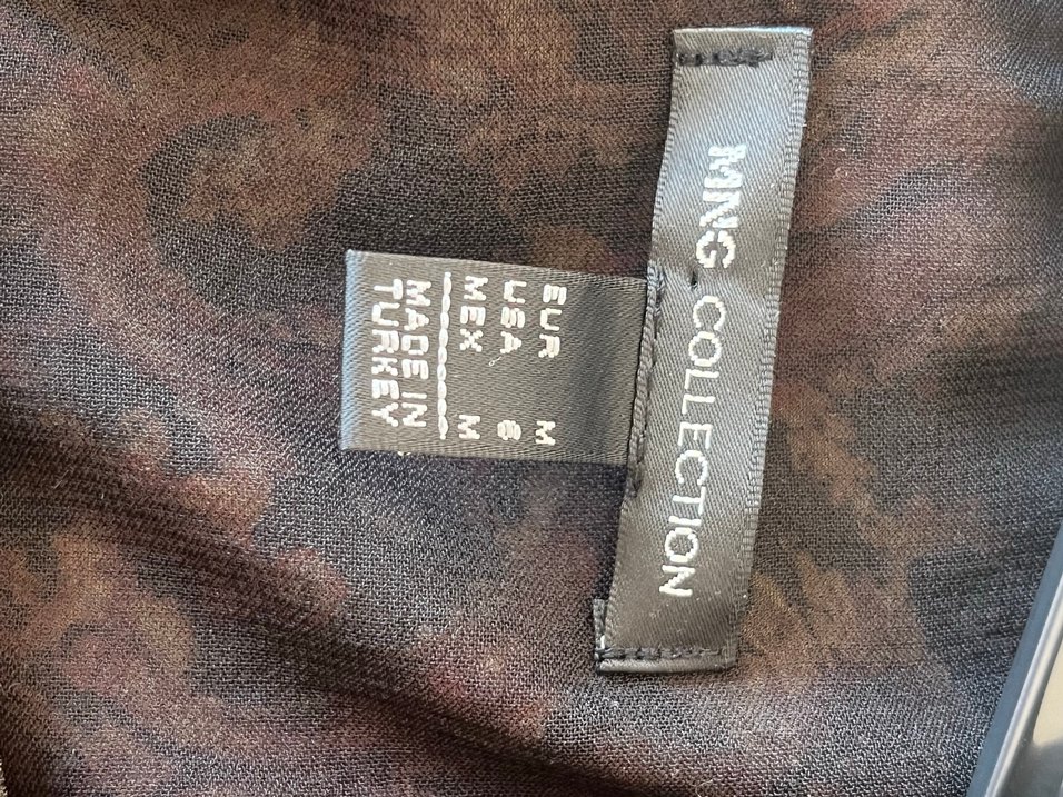 Mng Uzun Kollu Bohem Desenli Kahverengi Elbise - Görsel 4