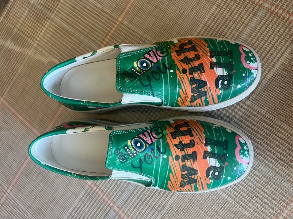 Renkli Yeşil Platform Topuklu Kadın Spor Ayakkabı - Görsel 2