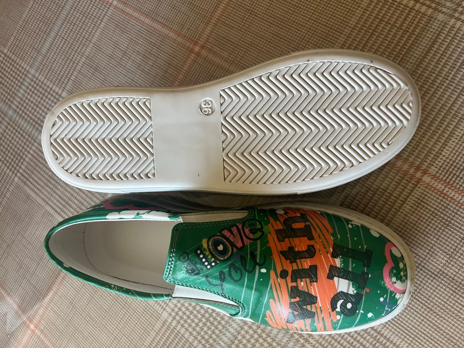 Renkli Yeşil Platform Topuklu Kadın Spor Ayakkabı - Görsel 4