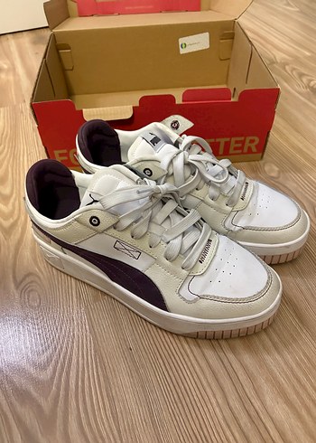 Puma Beyaz Lila Dusuk Bilek Sneaker