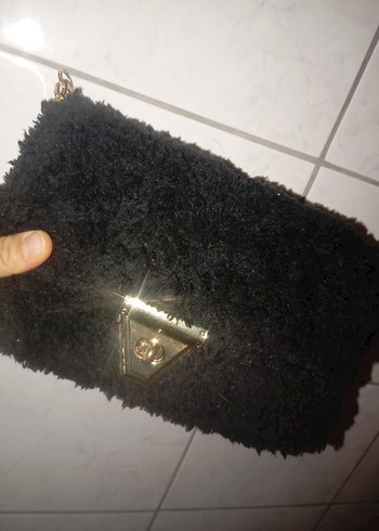 Siyah Kürk Detaylı Kadın Çanta - Görsel 3