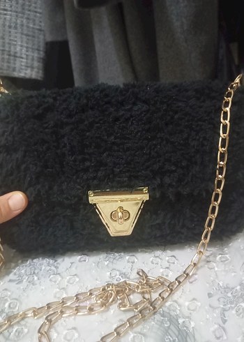 Siyah Kürk Detaylı Kadın Çanta - Görsel 6