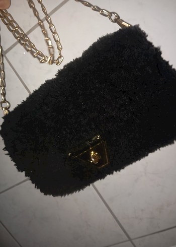 Siyah Kürk Detaylı Kadın Çanta - Görsel 2