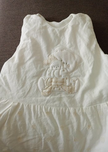 Beyaz Keten Bebek Uyku Tulumu - Görsel 3