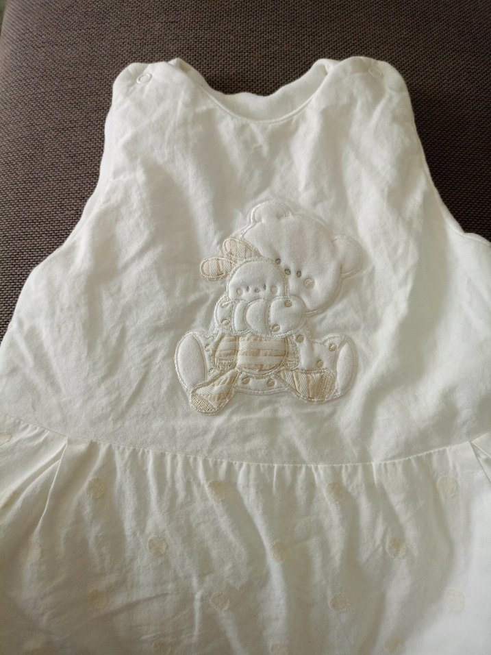 Beyaz Keten Bebek Uyku Tulumu - Görsel 3