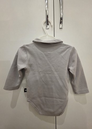 Gri Uzun Kollu Yakalı Bebek Body - Görsel 2