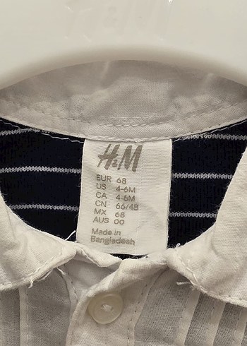 H&M Düğmeli Yakalı Uzun Kollu Bebek Body - Görsel 3