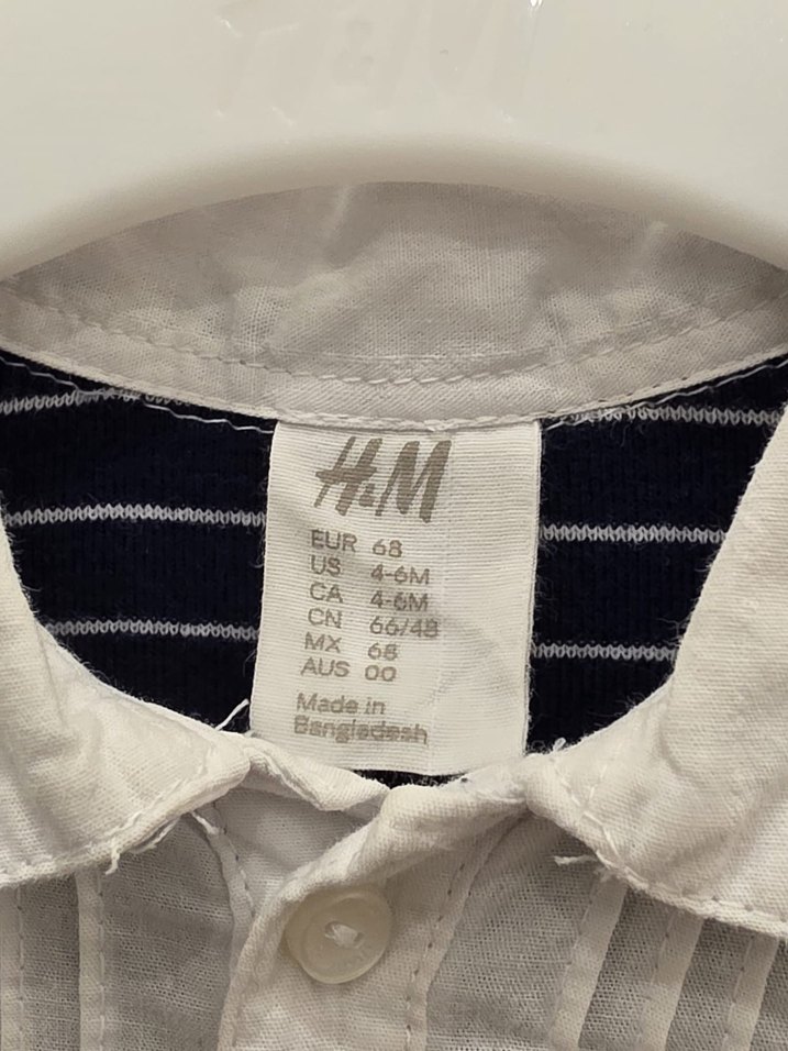 H&M Düğmeli Yakalı Uzun Kollu Bebek Body - Görsel 3