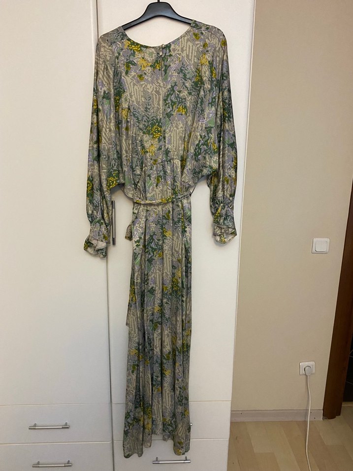 Bohem Gri Uzun Elbise - Görsel 2