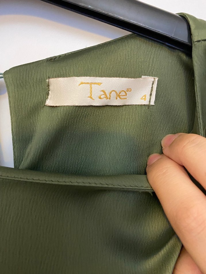 Haki Renk Piliseli Uzun Kol Elbise - Görsel 3