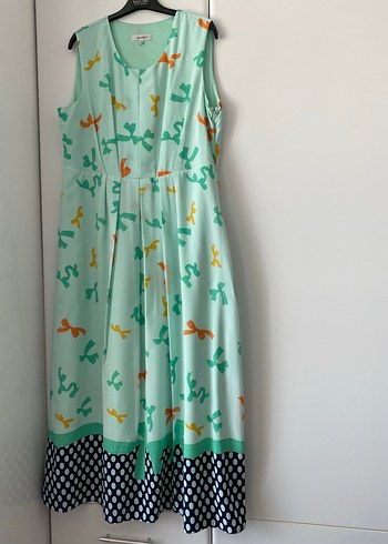 Kadın Çok Renkli Uzun Askısız Elbise - Görsel 4