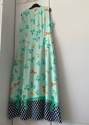 Kadın Çok Renkli Uzun Askısız Elbise - Görsel 2