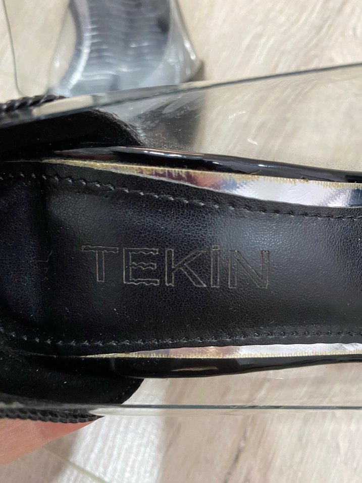 Siyah Yılan Desenli Pliseli Stiletto - Görsel 5