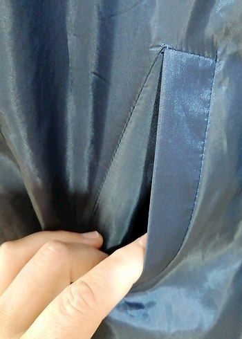 44 Beden mavi Renk Mood basicKadın Lacivert Spor Uzun Fermuarlı ceket