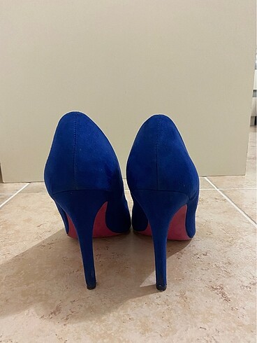 Bershka Bershka süet mavi topuklu stiletto