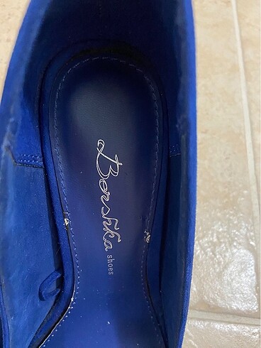38 Beden Bershka süet mavi topuklu stiletto