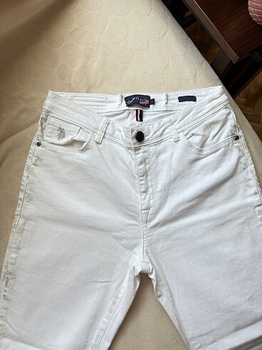 Us. Polo Assn. Beyaz jean pantolon yüksek bel